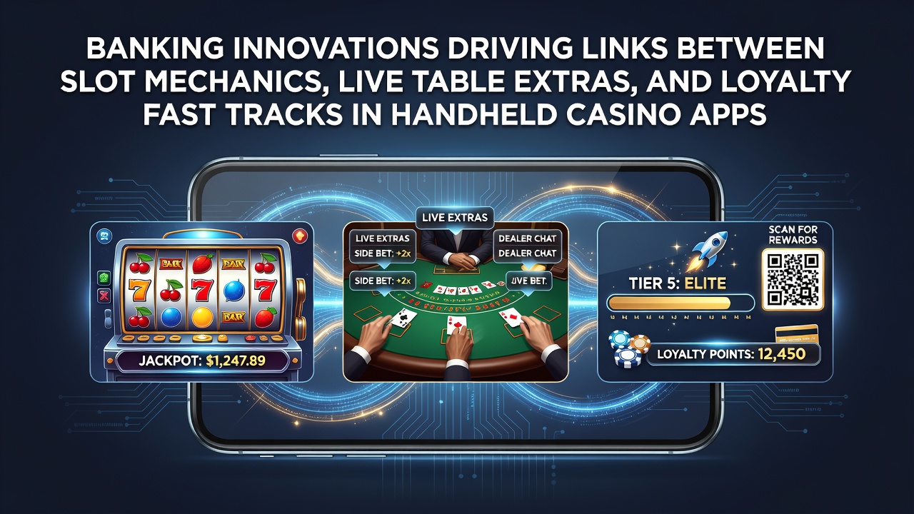 Mobile casino app interface showing integrated payment options linking slot games and live tables