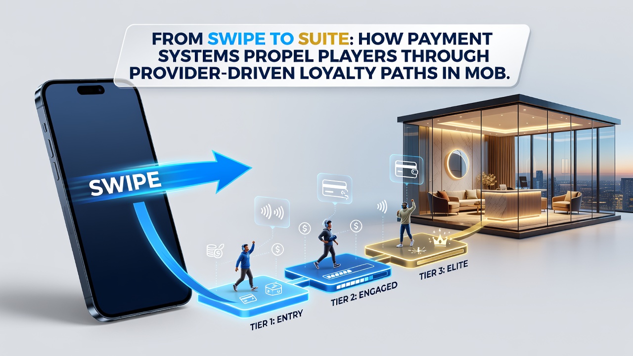 Loyalty path diagram illustrating swipe-to-VIP progression in live casino apps