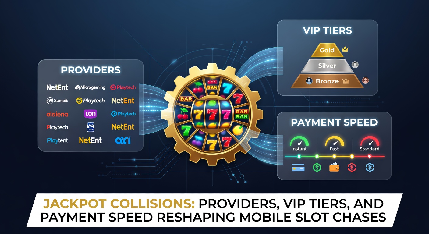 Dynamic visualization of overlapping jackpot meters on mobile slot screens, highlighting provider logos and VIP badges amid rapid payment icons