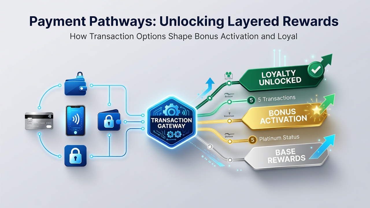 Diagram showing layered rewards and loyalty progressions influenced by diverse transaction options in gaming environments