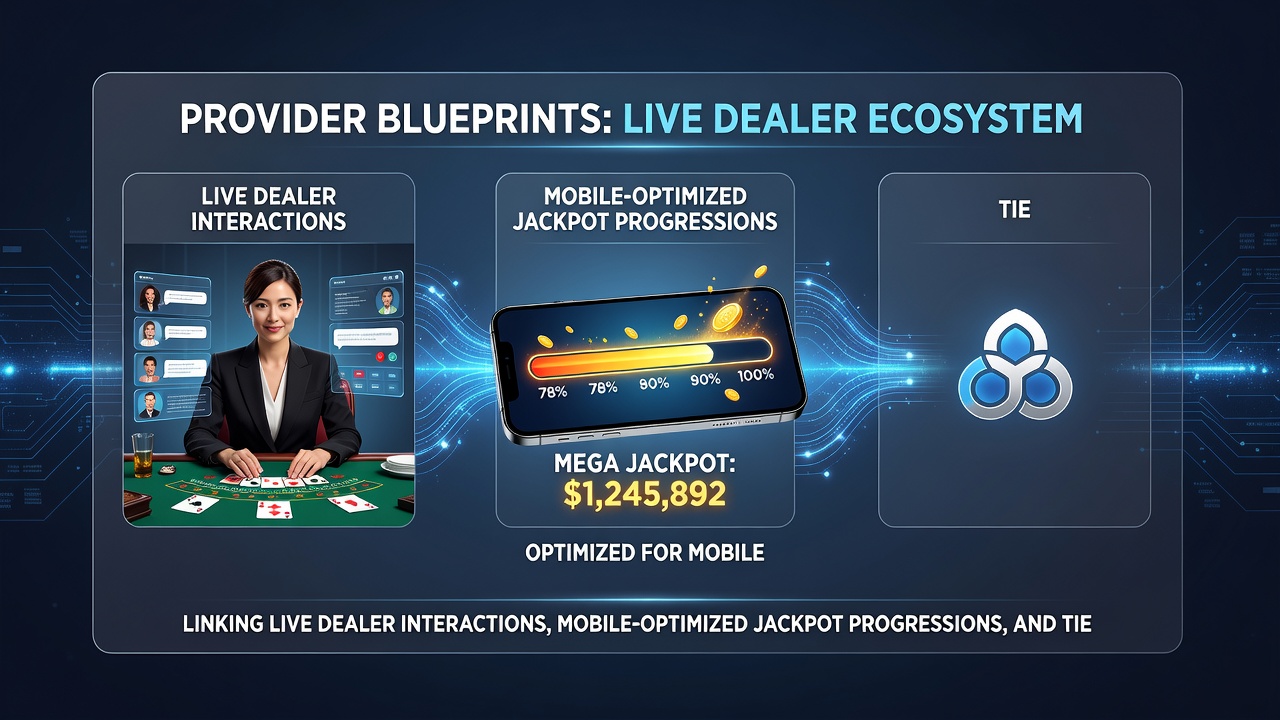 Mobile interface showing jackpot progression linked to VIP tiers and live dealer bonuses