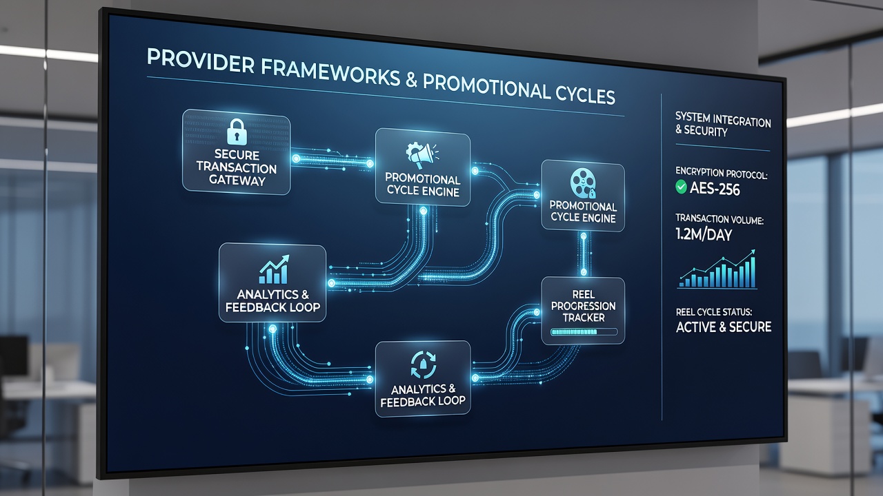 Illustration of secure transaction systems integrating promotional data with reel engines