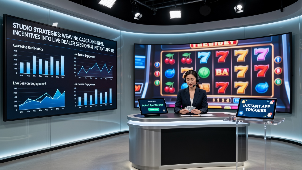 Mobile app screen displaying real-time VIP progress alongside live dealer and cascading slot elements