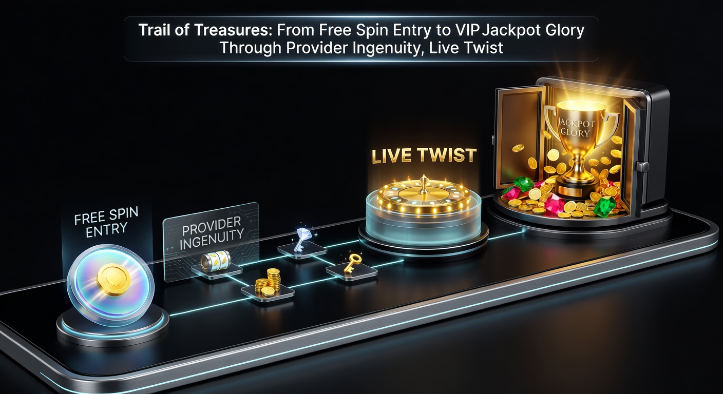 Live dealer at a high-tech table merging with digital slot reels, treasures raining down amid VIP jackpot counters ticking upward